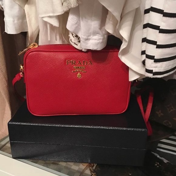 prada red camera bag